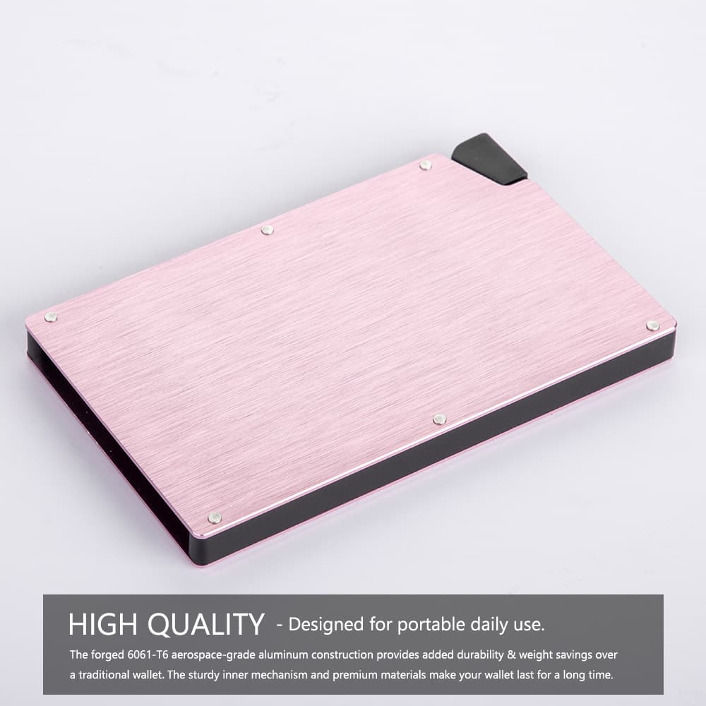 (Wholesale), golden automatic card holder, metallic color, pink gold 2