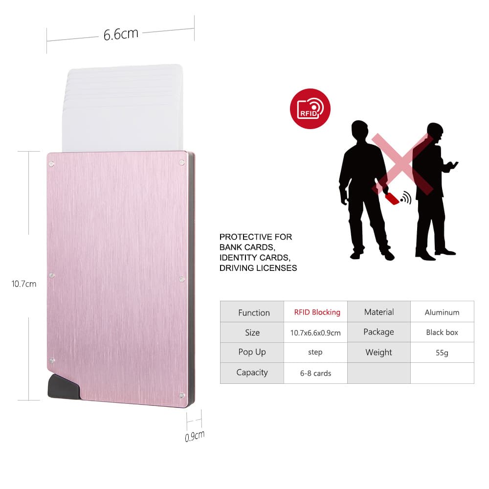 (Wholesale), golden automatic card holder, metallic color, pink gold 4