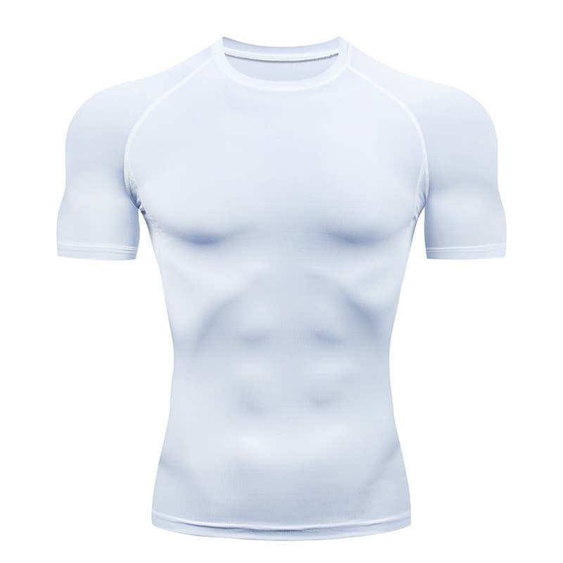 Vest, quick dry basketball base T-shirt for gym for training, tight, with short sleeve, for running 4