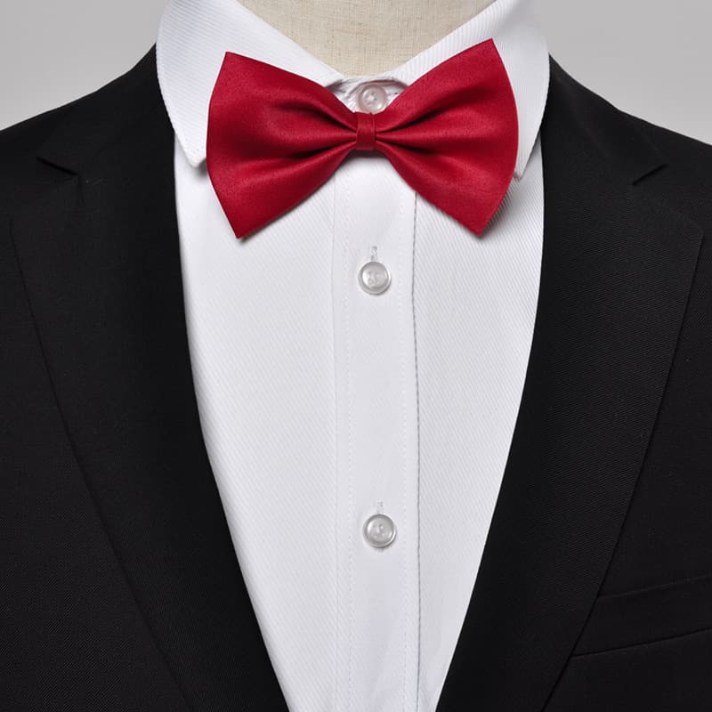Red black bow tie English style with bow, Korean style 2