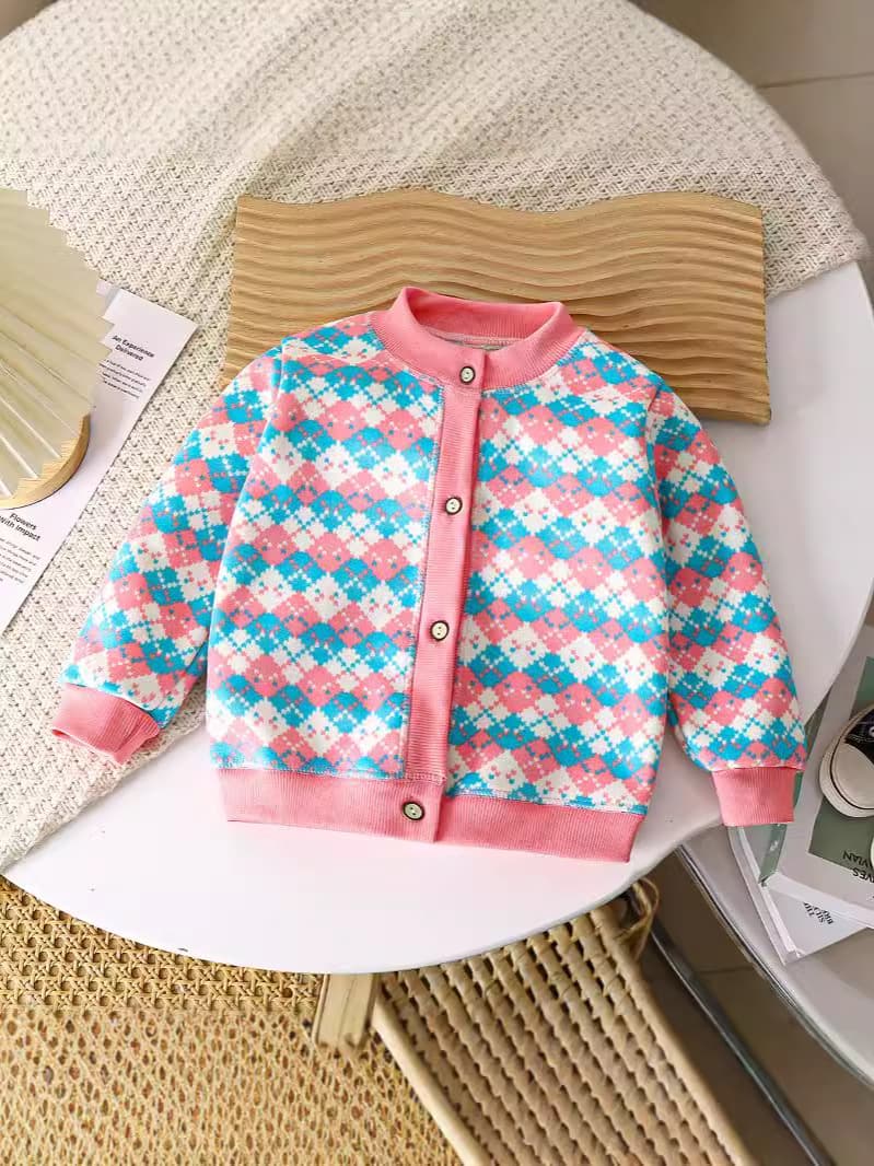 Children's keep warm cardigan for men and women, knitted warm jacket, sweater with a round collar 2