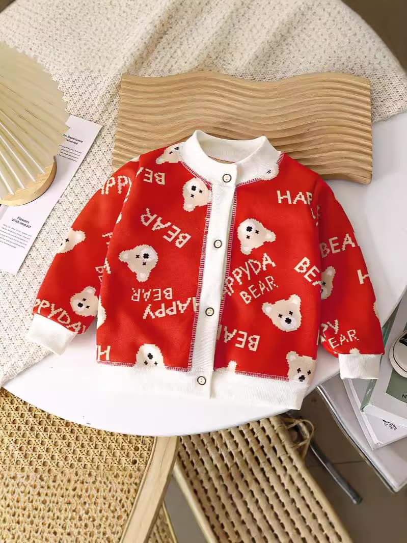 Children's keep warm cardigan for men and women, knitted warm jacket, sweater with a round collar 4