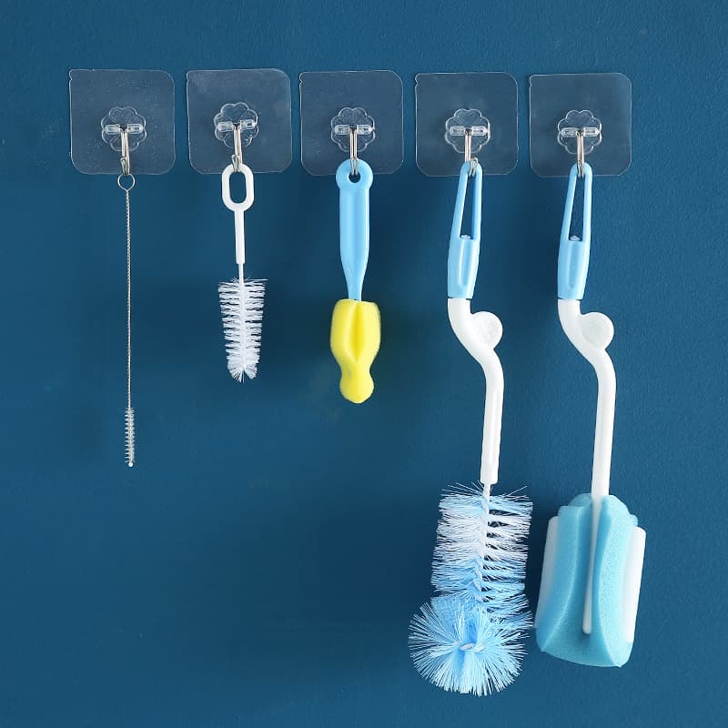 Bottle detergent, sponge hygienic bottle brush, plastic nylon tools set, pacifier, straw
