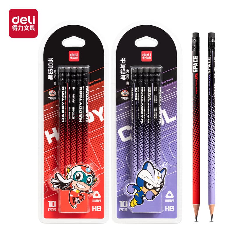 Triangular pencil for students, cartoon drawing apron, cute calligraphy