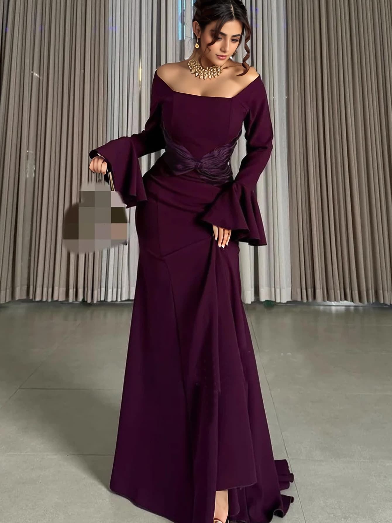 (Cross-border trading), long-sleeve, dress, 801W, (Physicals), European style, city style, Amazon, with sleeve, open shoulders 5
