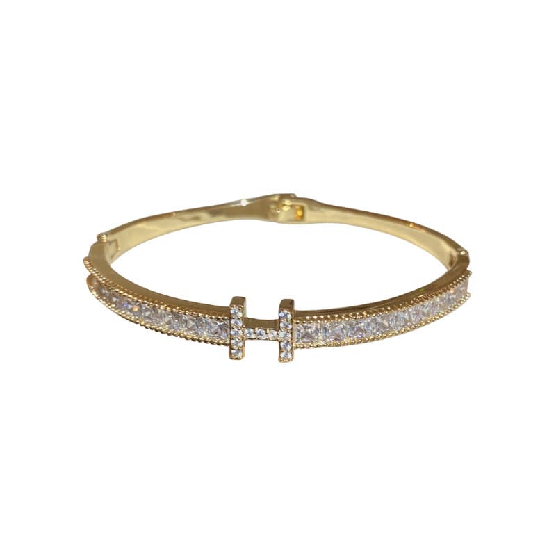Bracelet with zircon with letters, universal jewelry, European style, high-quality style, bright catchy style, light luxury style, simple and elegant design 5