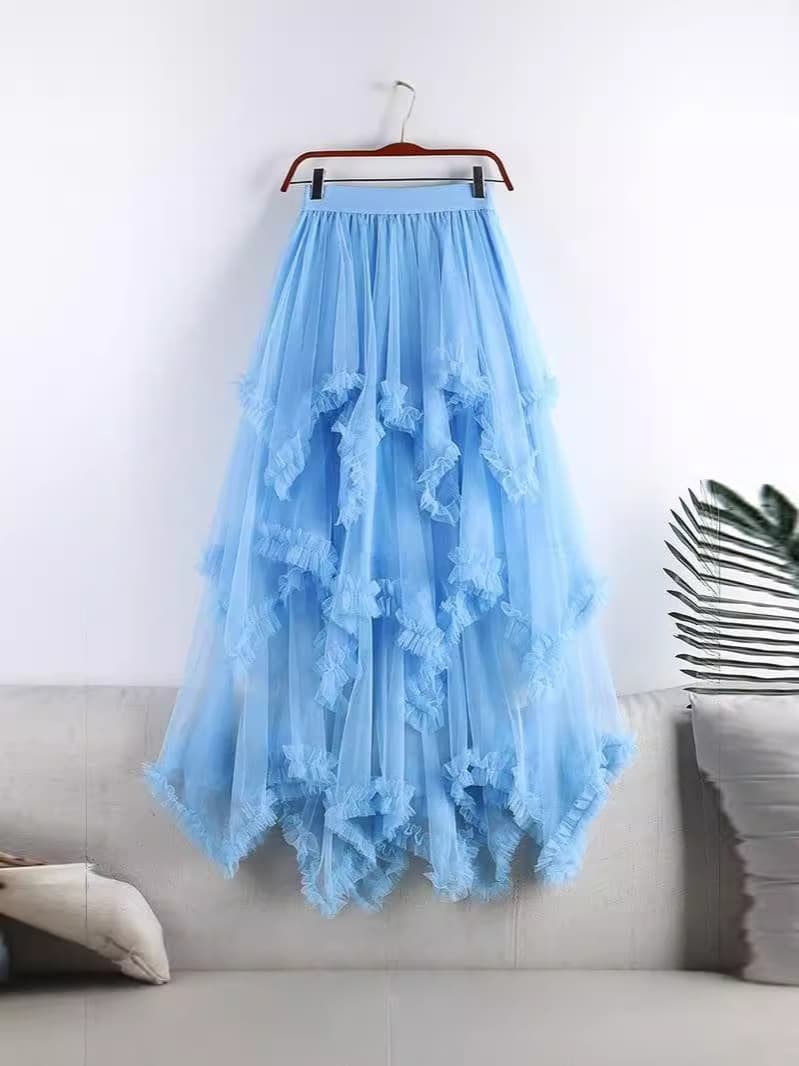 Wooden ear irregular mesh cake skirts in the half body skirt in the skirt in the skirt of the skirt of the skirt of the skirt of the skirt of the skirt of the skirt 3