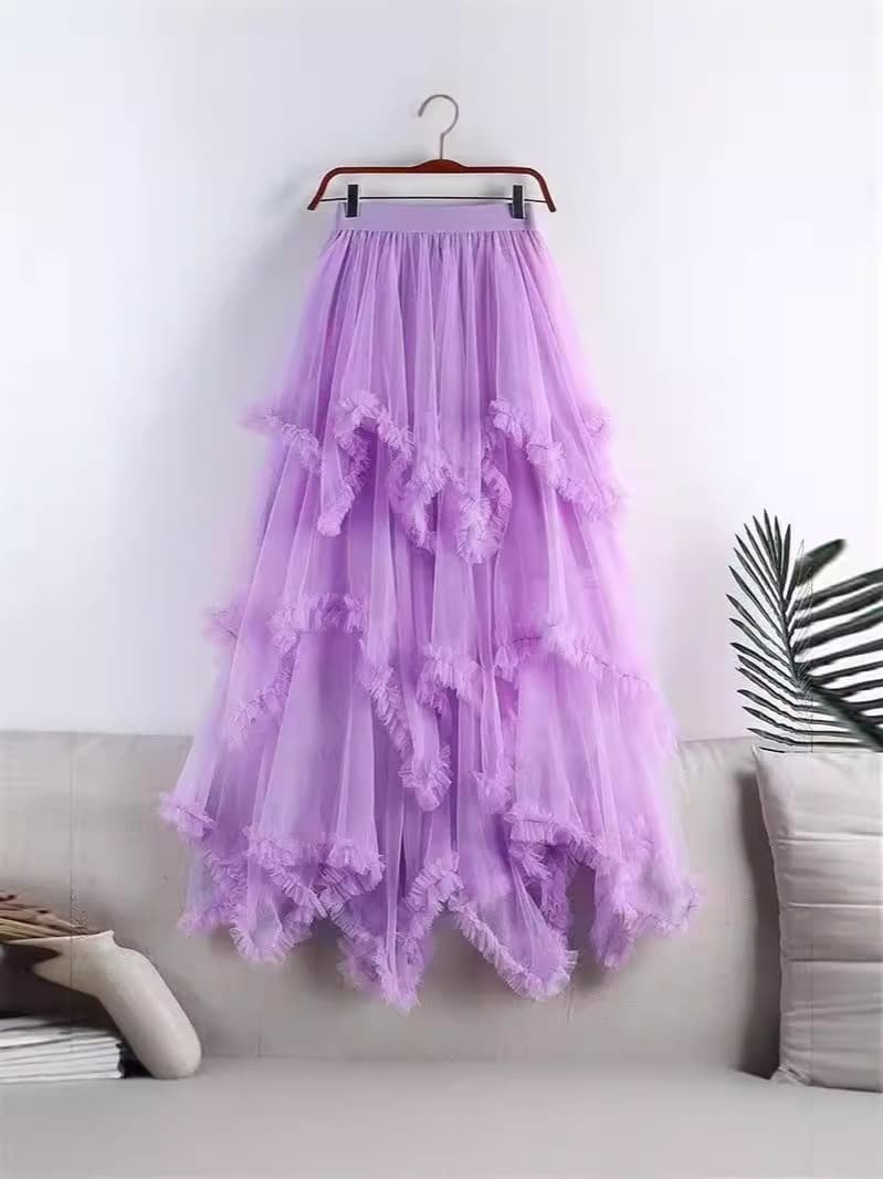 Wooden ear irregular mesh cake skirts in the half body skirt in the skirt in the skirt of the skirt of the skirt of the skirt of the skirt of the skirt of the skirt 5