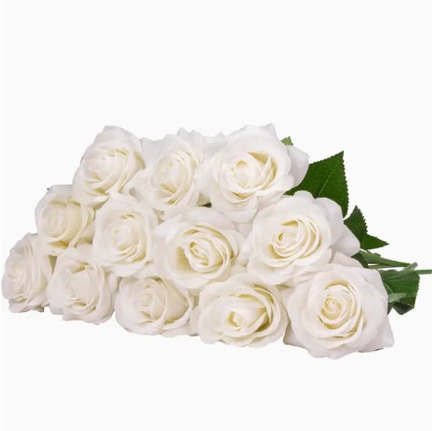 Simulation silk cloth rose pearl rose home hotel wedding Valentine's festival rose wall decorative silk flower 5