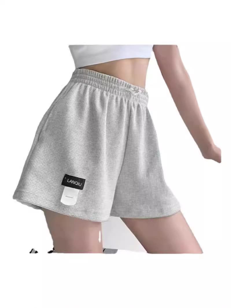 Shorts, sports trousers, elastic waist, high waist, loose straight fit 5