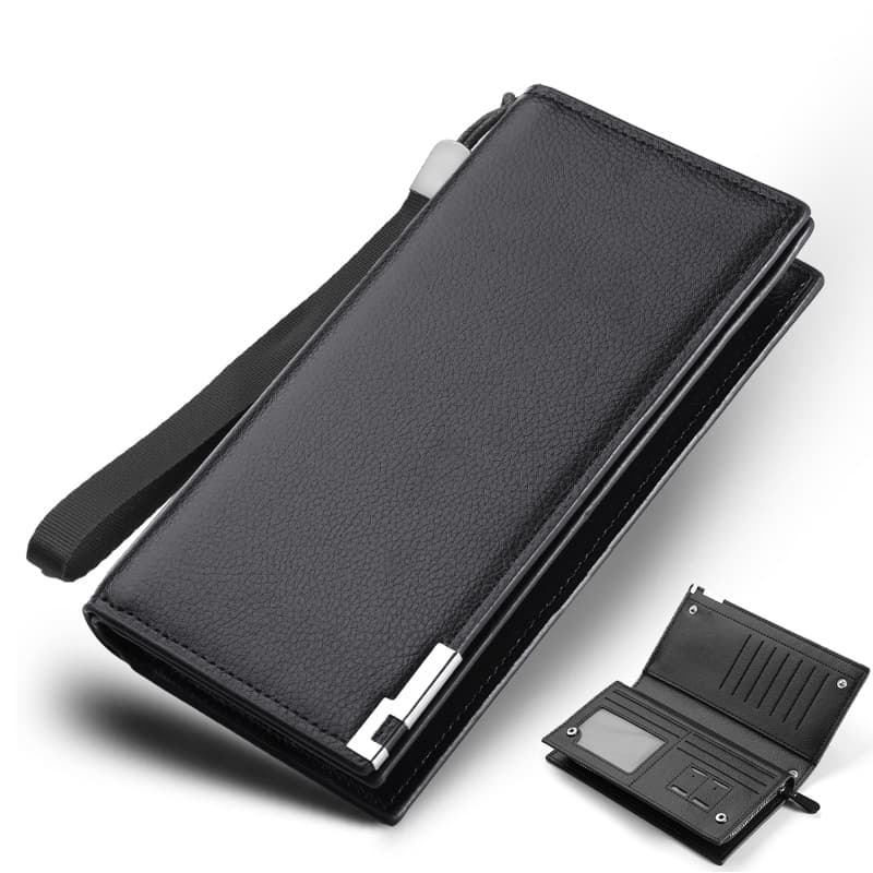 Anti-magnetic long wallet with zipper, card holder, anti-theft 4