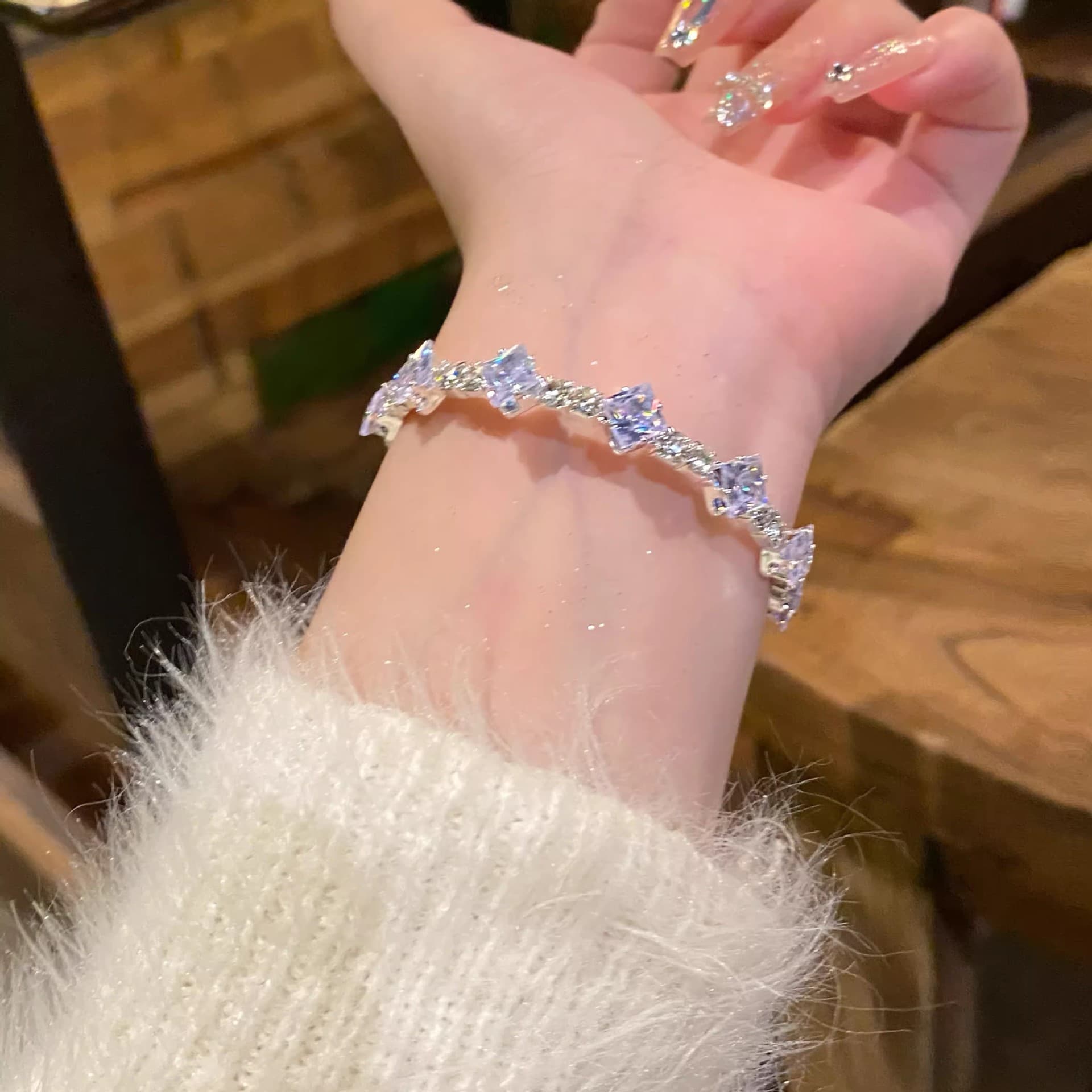 Sophisticated women's bracelet with zircon, design jewelry, accessory, light luxury style, high-quality style, french style, trend of season 2