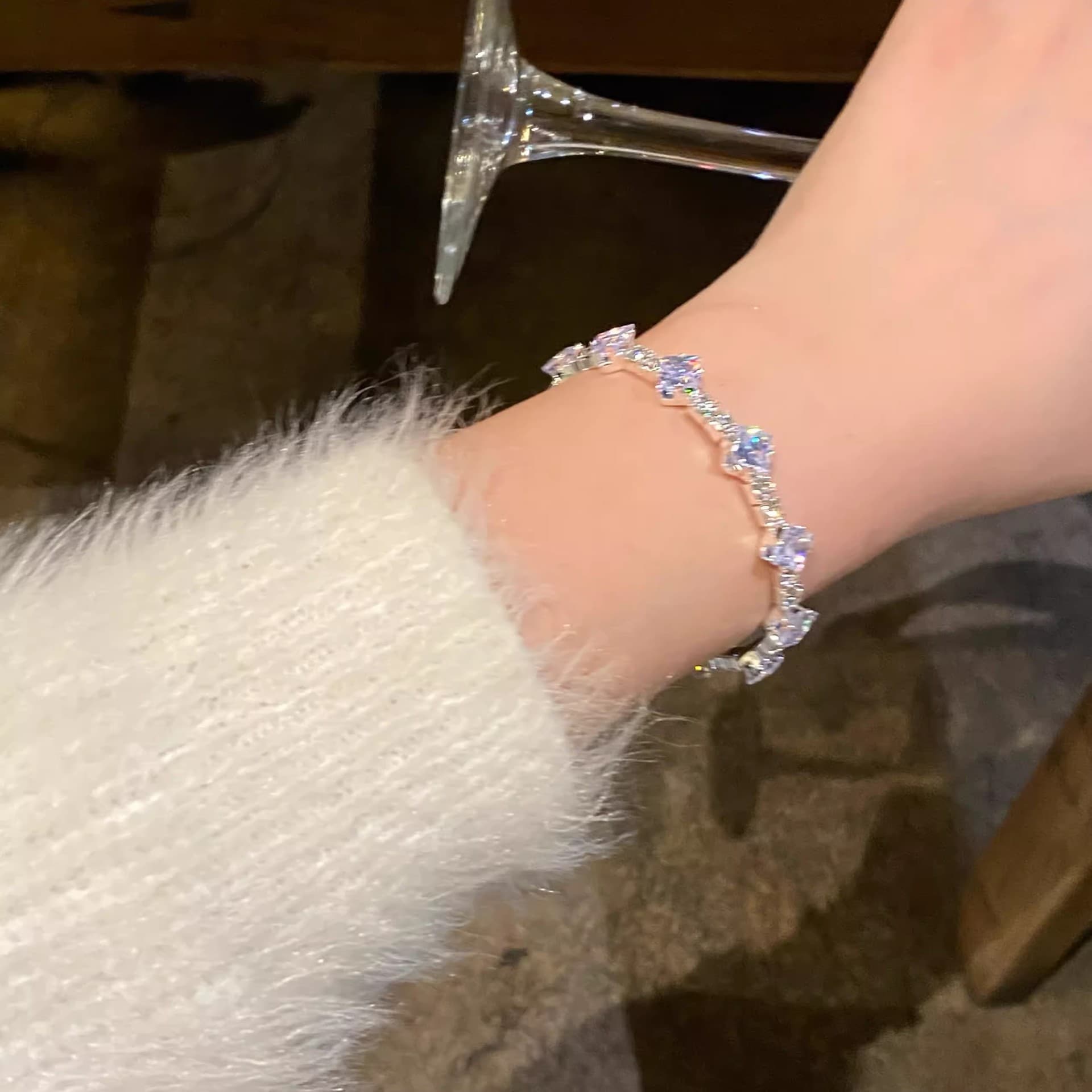 Sophisticated women's bracelet with zircon, design jewelry, accessory, light luxury style, high-quality style, french style, trend of season 3