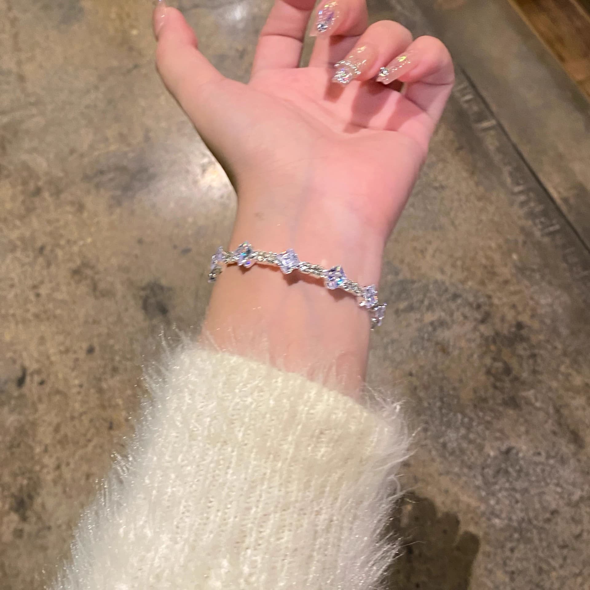 Sophisticated women's bracelet with zircon, design jewelry, accessory, light luxury style, high-quality style, french style, trend of season 4