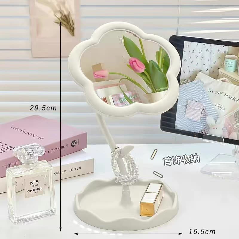 Flower mirror makeup mirror desktop student dormitory desktop dressing table beauty mirror girl ins style 4