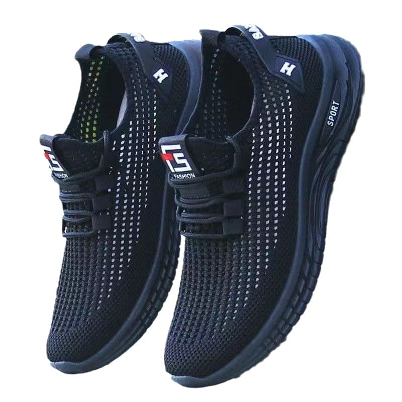 Men's sports universal solid color summer breathable sneakers for leisure, made with flyknit technology, simple and elegant design 5