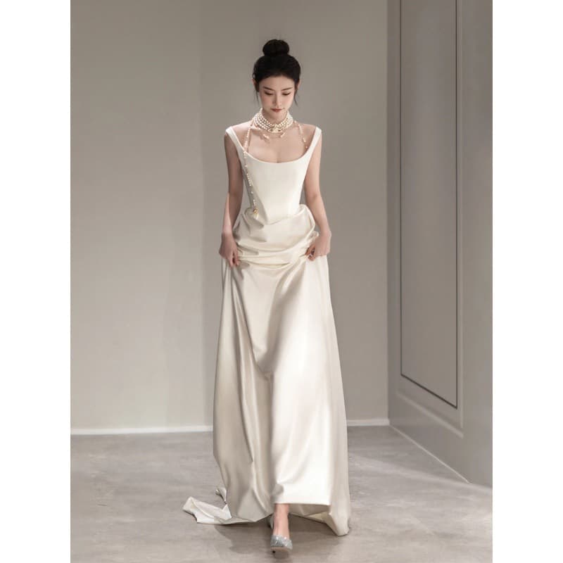 Saton light wedding banquet dress ALICE, the same delivery Zhao Lusi "Queen Mother" high -end bride 3