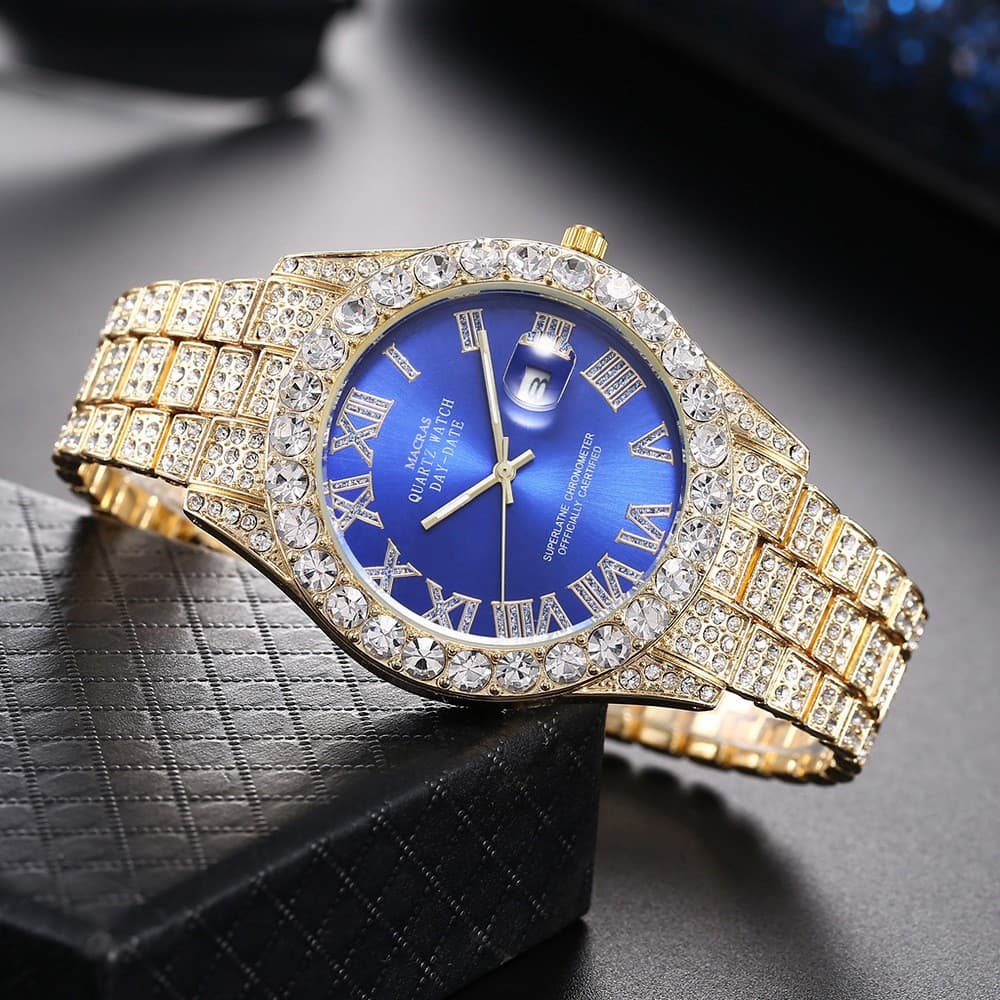 Steel belt, calendar, quartz watches, swiss watch, internet celebrity, diamond encrusted 3