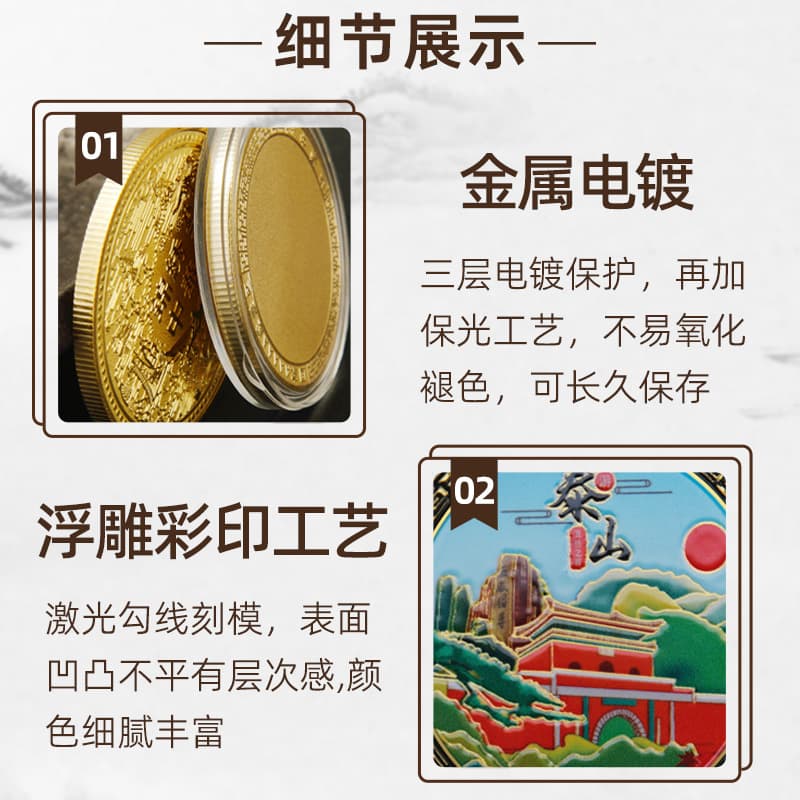 Zhangjiajie Hunan Scenic Area Metal Memorial Medals in the National Popular 5A Attractions Hot Sales Cultural and Creative Commemorative Coins Collection and Memorial 4