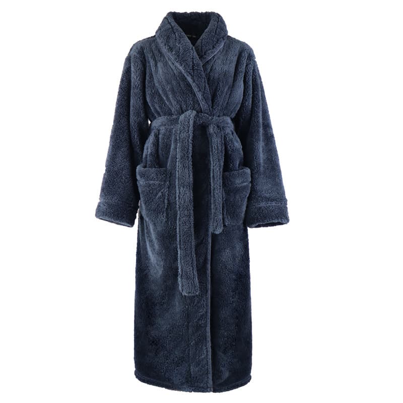 Men's coral velvet fleece demi-season long bathrobe, plus size, increased thickness, maxi length 5