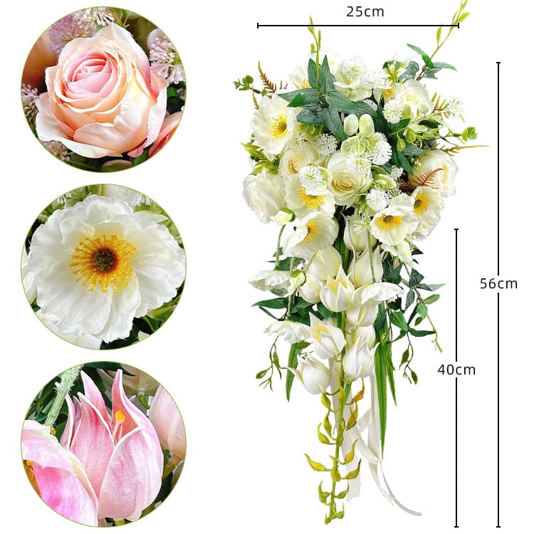 New Korean drooping hand bouquet wedding wedding wedding simulation flower bride wedding supplies, photography, photography wedding decoration
