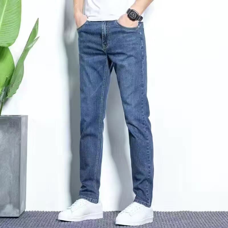 Autumn jeans, fashionable trousers for boys, Korean style, mid rise 3