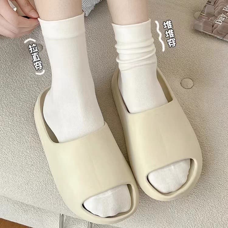 Women's Anti-Pilling Cotton Socks - Solid Color Mid-Calf 2