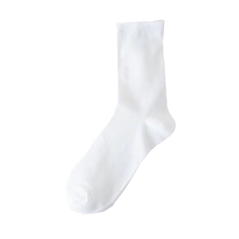 Women's Anti-Pilling Cotton Socks - Solid Color Mid-Calf 5