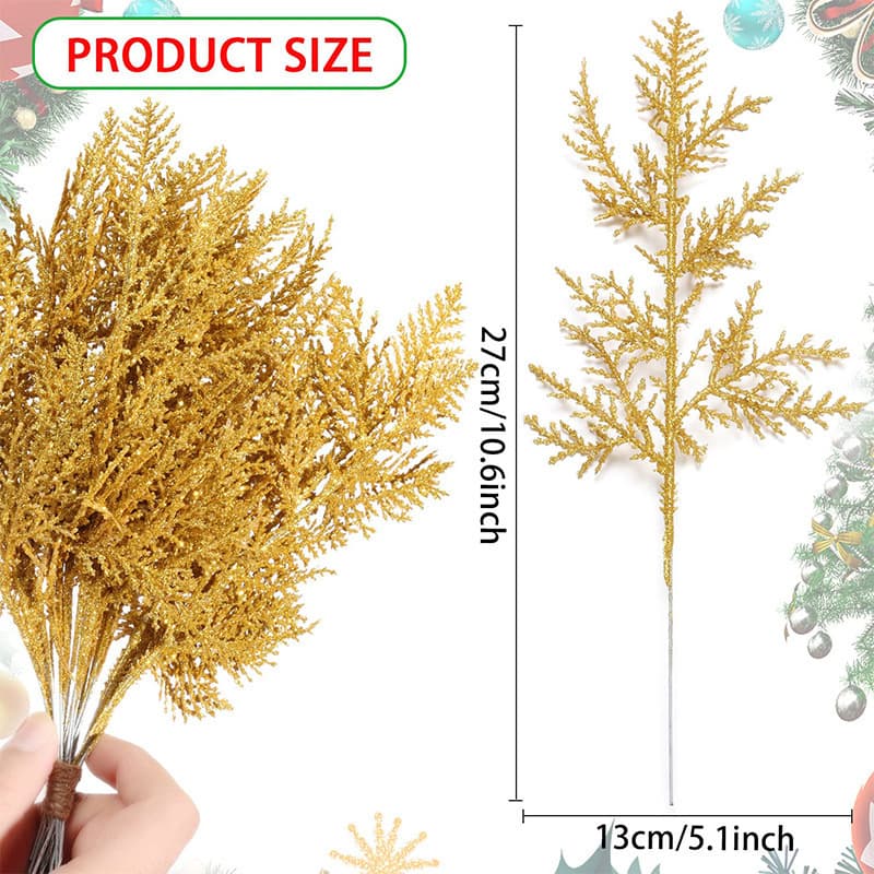 Cross -border arterial pine needle branches Flash leaves Christmas flower DIY home garden decorative flower rings to arrange branches 2