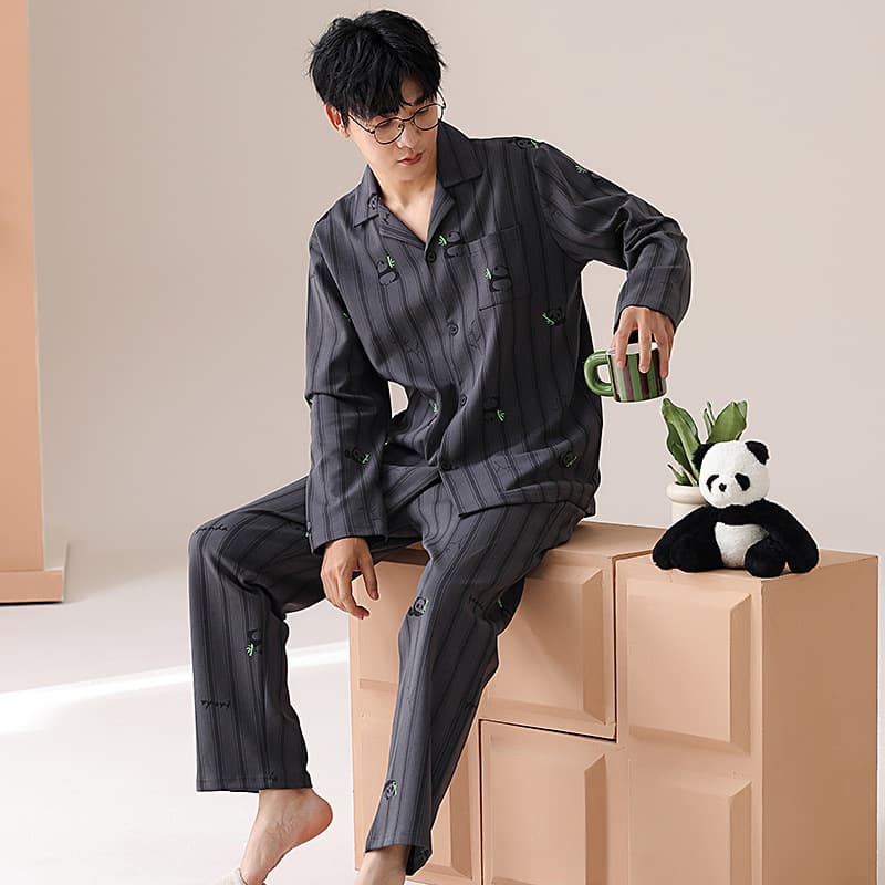 Cotton demi-season pijama, cartoon long-sleeve, set for leisure, oversize, internet celebrity 2