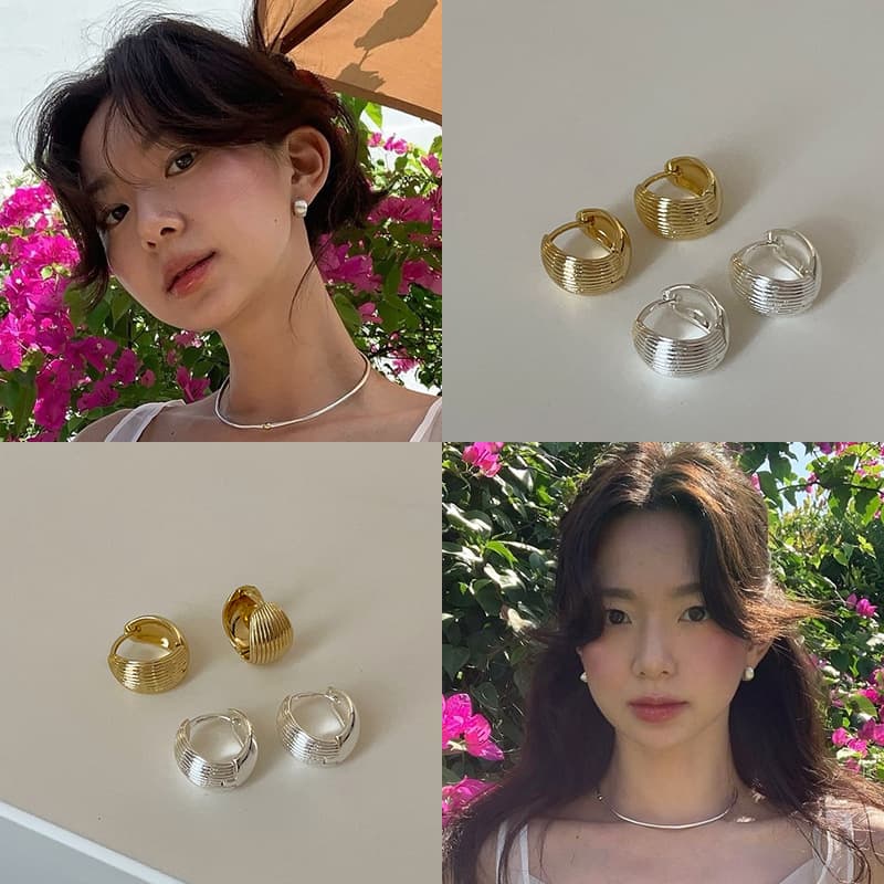 Korean blogger fever the same shell pattern vegetarian ear buckle female simple personality, fashion versatile earrings earrings