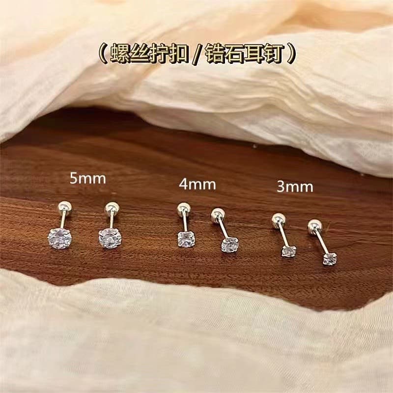 Brand earrings with zircon, silver 925 sample, simple and elegant design 3