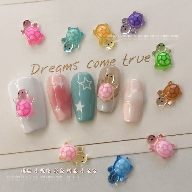 New spot luminous Douyin hottest 1.8 small turtle resin small ornament accessories DIY parts accessories wholesale 4