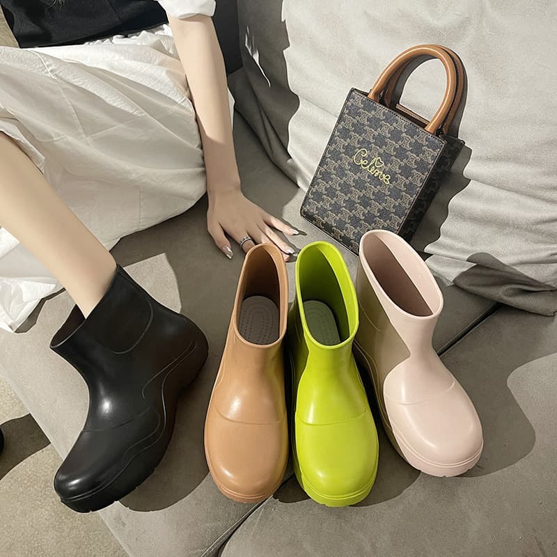 Highboard Mona Same Avocado Rain Boots Women Fashion Wear Outdoor Follow Boots Thick BV BV Rain Shoes 5