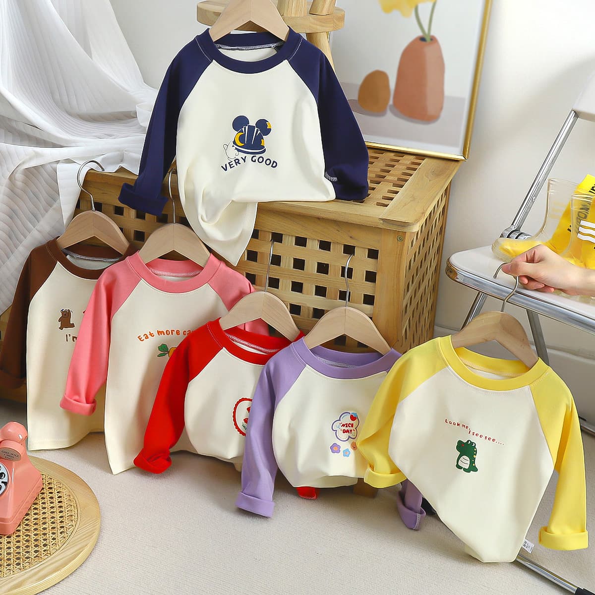 (Wholesale), children's cotton autumn base body-friendly long-sleeve for boys, children's clothing