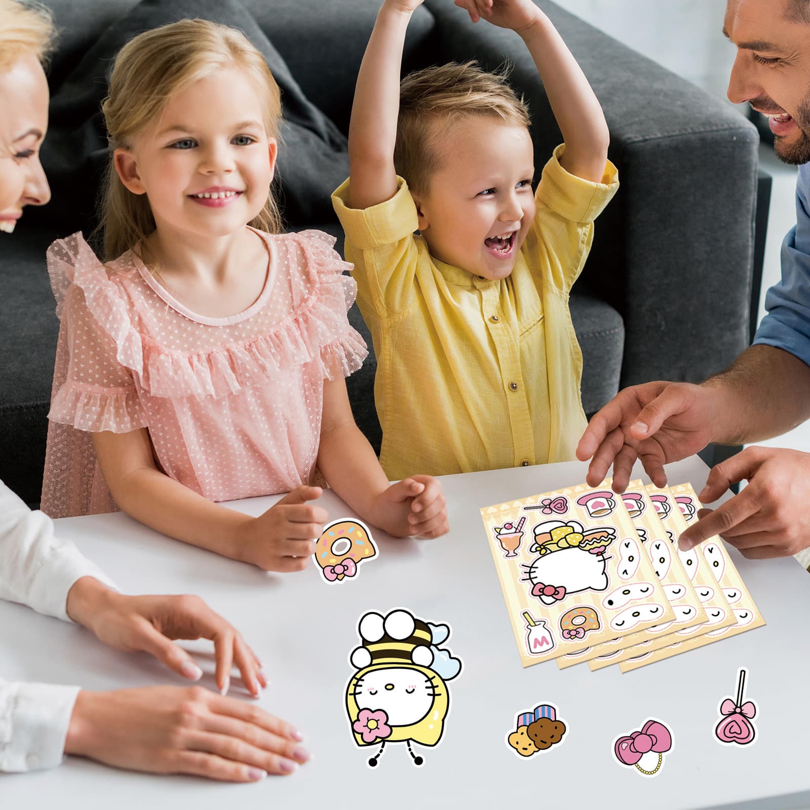 Sanrio, set, cartoon cute sticker, creative brainteaser 4