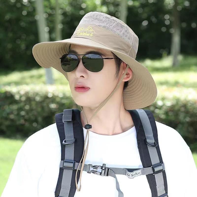 Men's summer travel thin breathable hat solar-powered, sun protection, UV protection 3