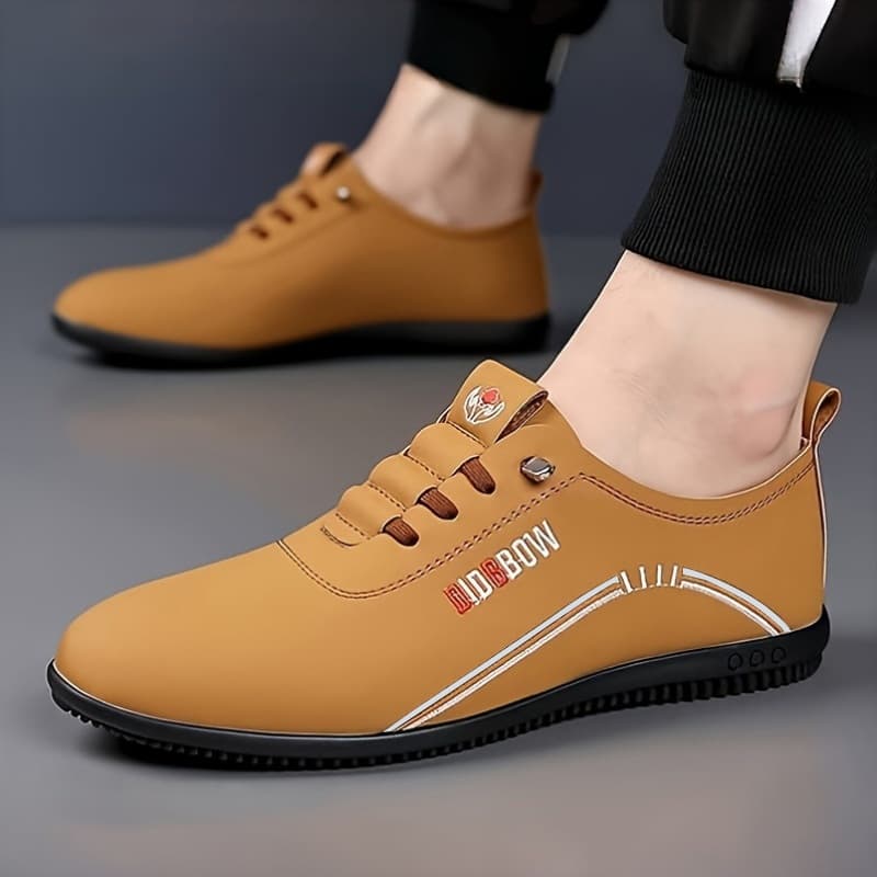Soft leather men's shoes soft sole men's business casual shoes one foot pedal with a foot pedal of Baita light bean shoes daddy shoes cross-border men's shoes 2