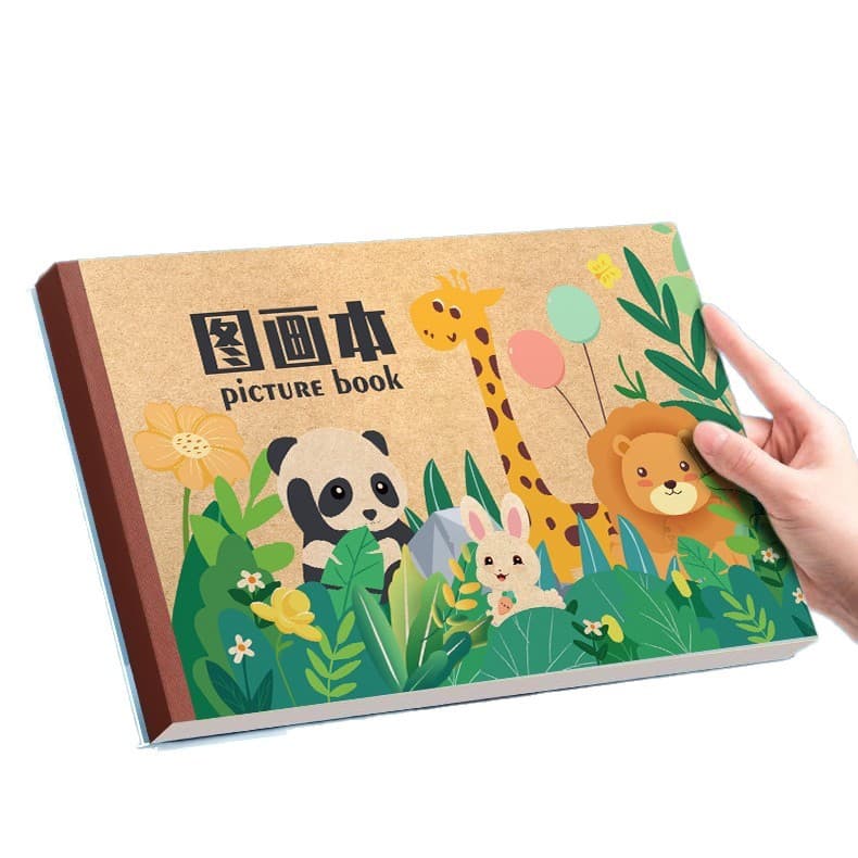 Book with pictures for students, art big coloring book for kindergarten, increased thickness 5
