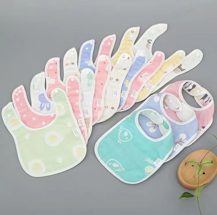Breathable soft gauze eating bib