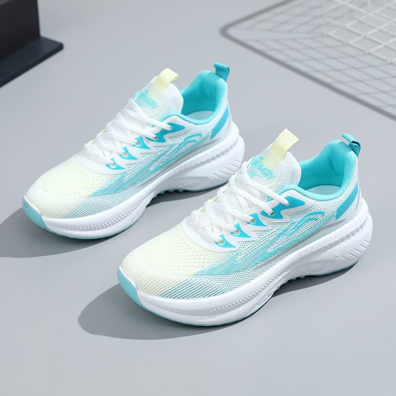 (Cross-border trading), (Wholesale), white sneakers, lightweight fashionable breathable women's running sneakers platform 3