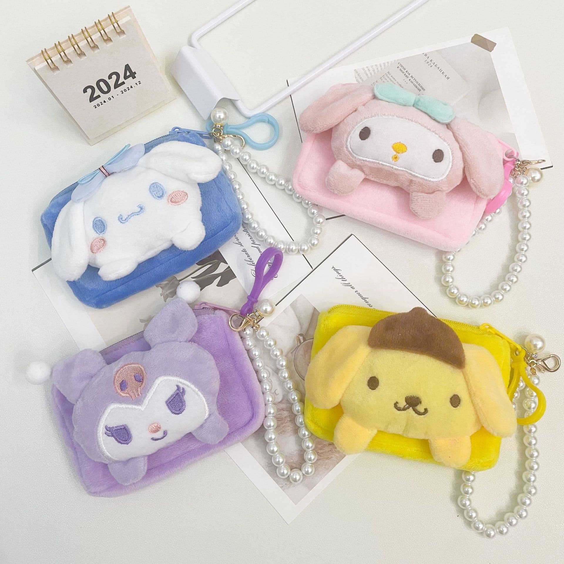 (Wholesale), cartoon wallet, card holder, cute square doll, small coins, headphones, organizer bag, small bag, Japanese and Korean, for beloved, Birthday gift