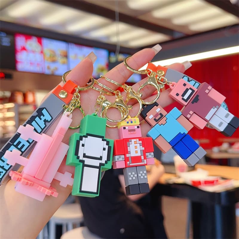 (Cross-border trading), keychain, cartoon doll PVC, creative constructor
