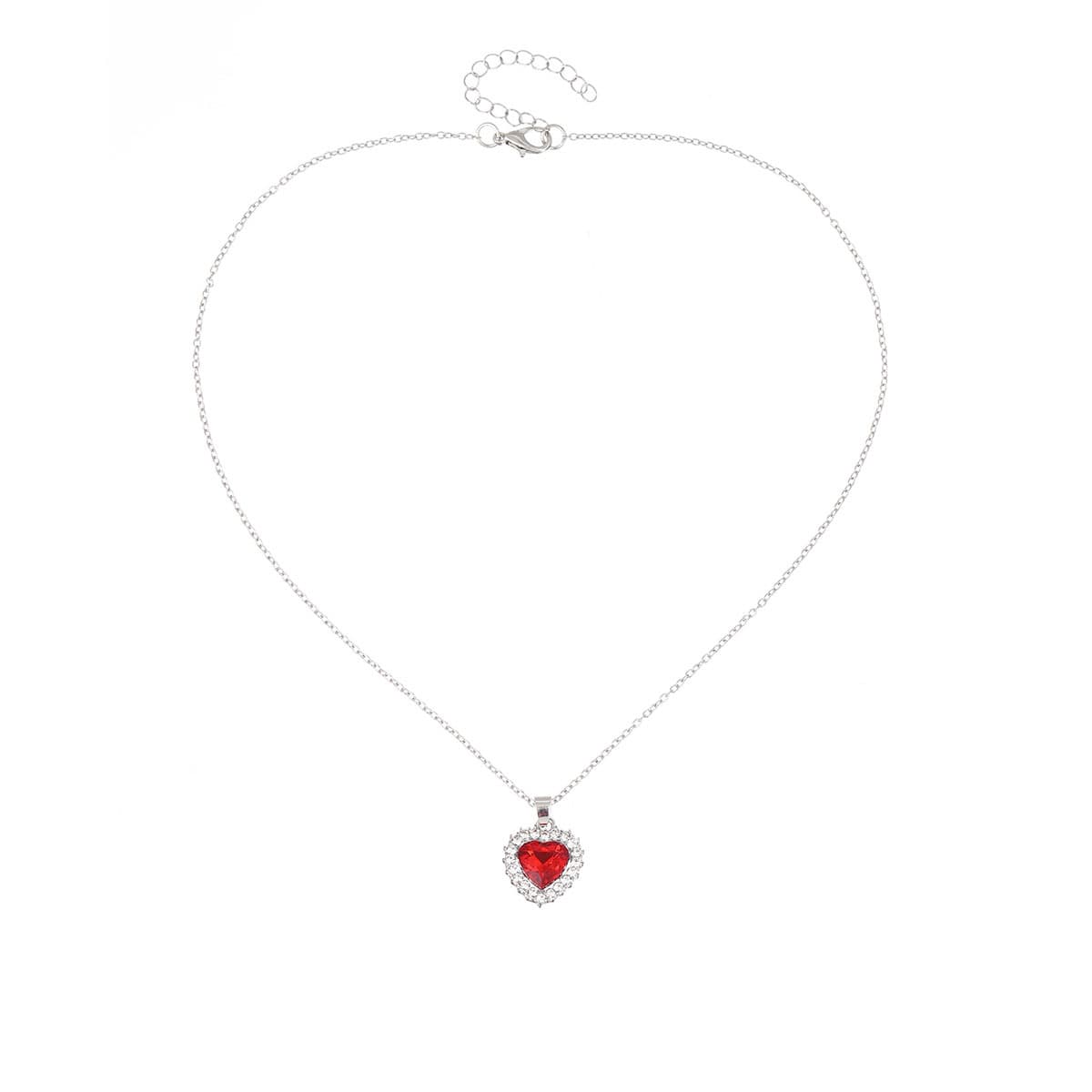 Heart, elegant red necklace, french style, light luxury style, high-quality style, simple and elegant design 5