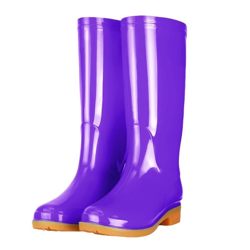 Four-season high-top women's rain boots plus cotton to keep warm and non-slip water shoes for outer wear waterproof shoes mid-top adult rain boots rubber shoes wear-resistant 5