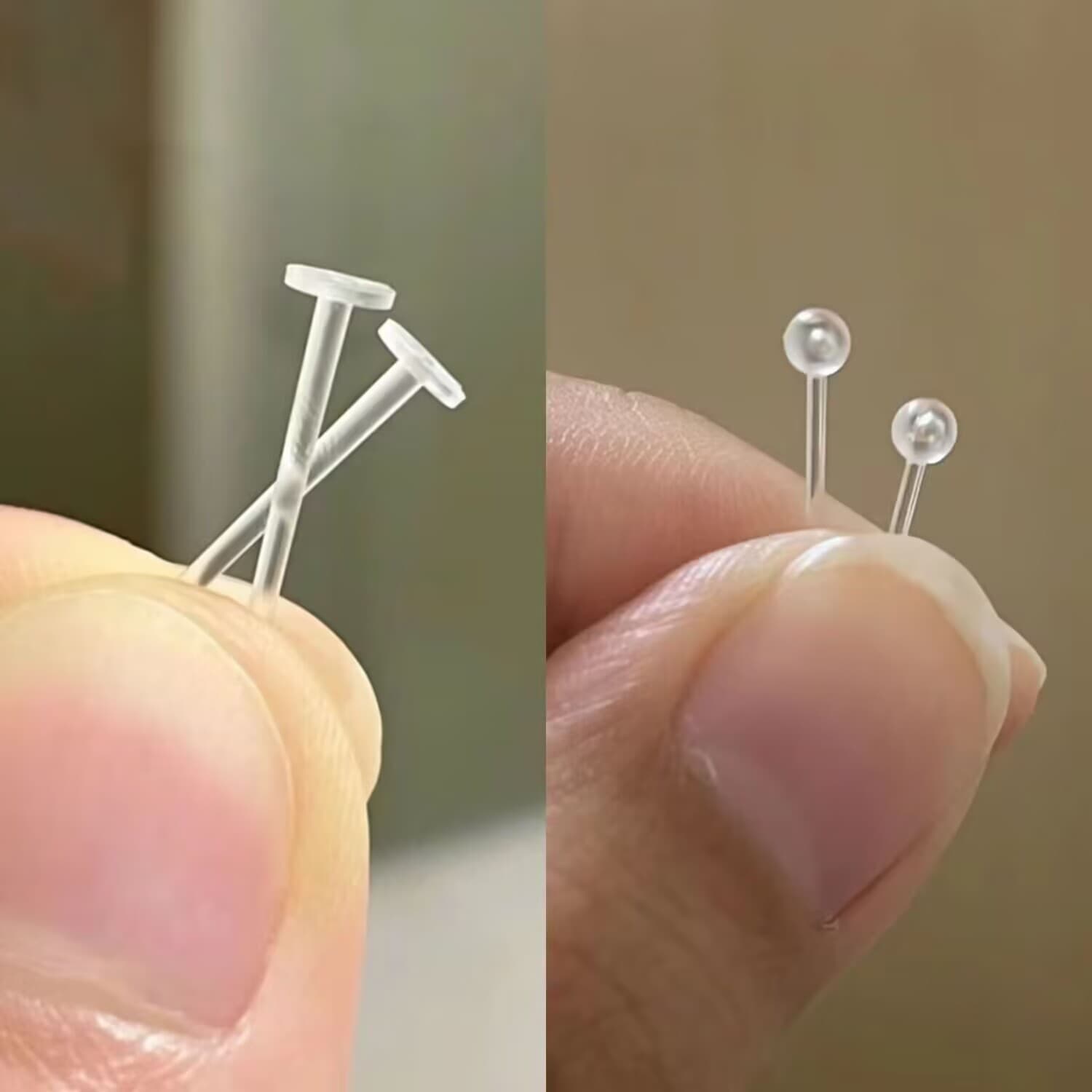 Ear piercing ear stick plastic transparent invisible sleep-free anti-blocking needle ear stick plugging head ear nail earring ear bone 4