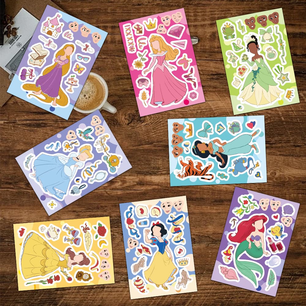 (Cross-border trading), cartoon children's smart toy, brainteaser, waterproof sticker, princess style 3