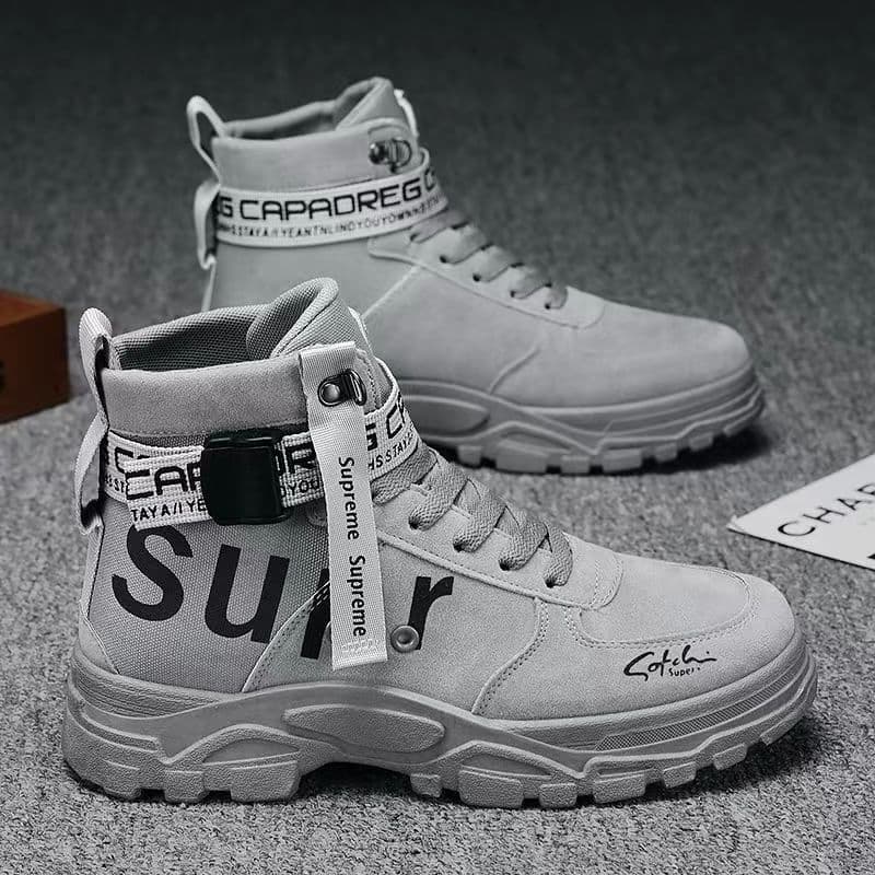High-top Martin shoes Spring and Autumn New Cloth Breathable Men's Workwear Shoes Korean Style Fashion Men's Shoes Fashion Cross-border Single Shoes 3