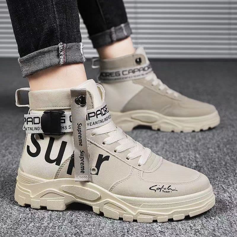 High-top Martin shoes Spring and Autumn New Cloth Breathable Men's Workwear Shoes Korean Style Fashion Men's Shoes Fashion Cross-border Single Shoes 4
