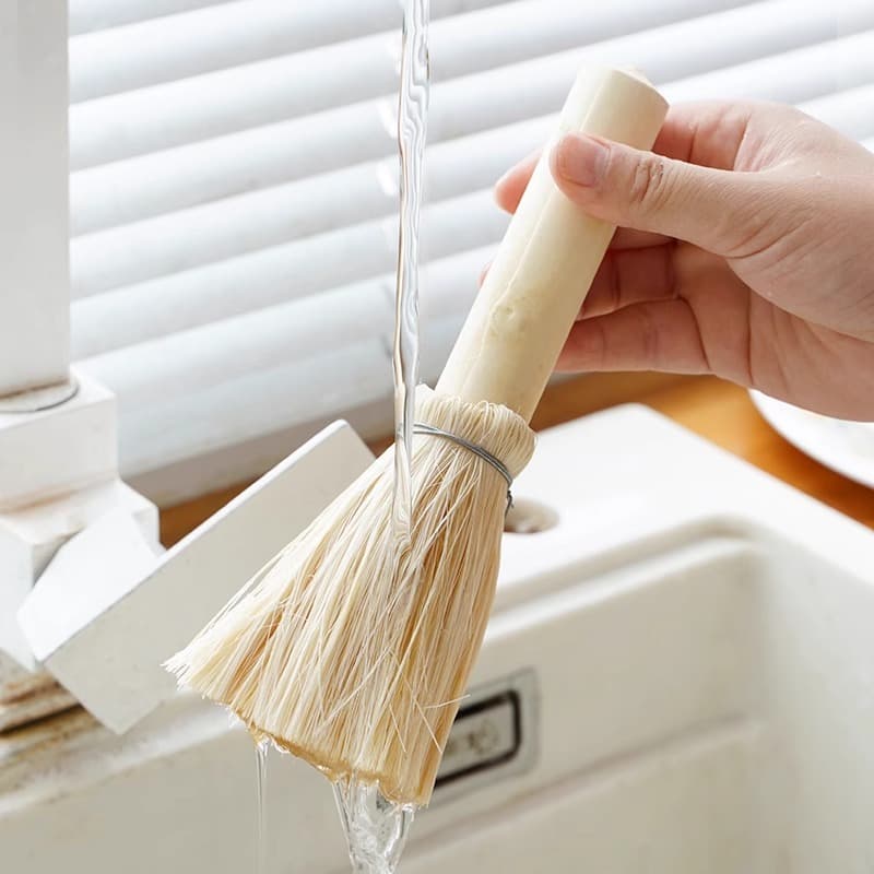 Kitchen pot brush, coconut palm pot brush, pot brush, long handle dishwasher brush, pot brush with handle, bowl brush, pot brush, wooden artifact 4